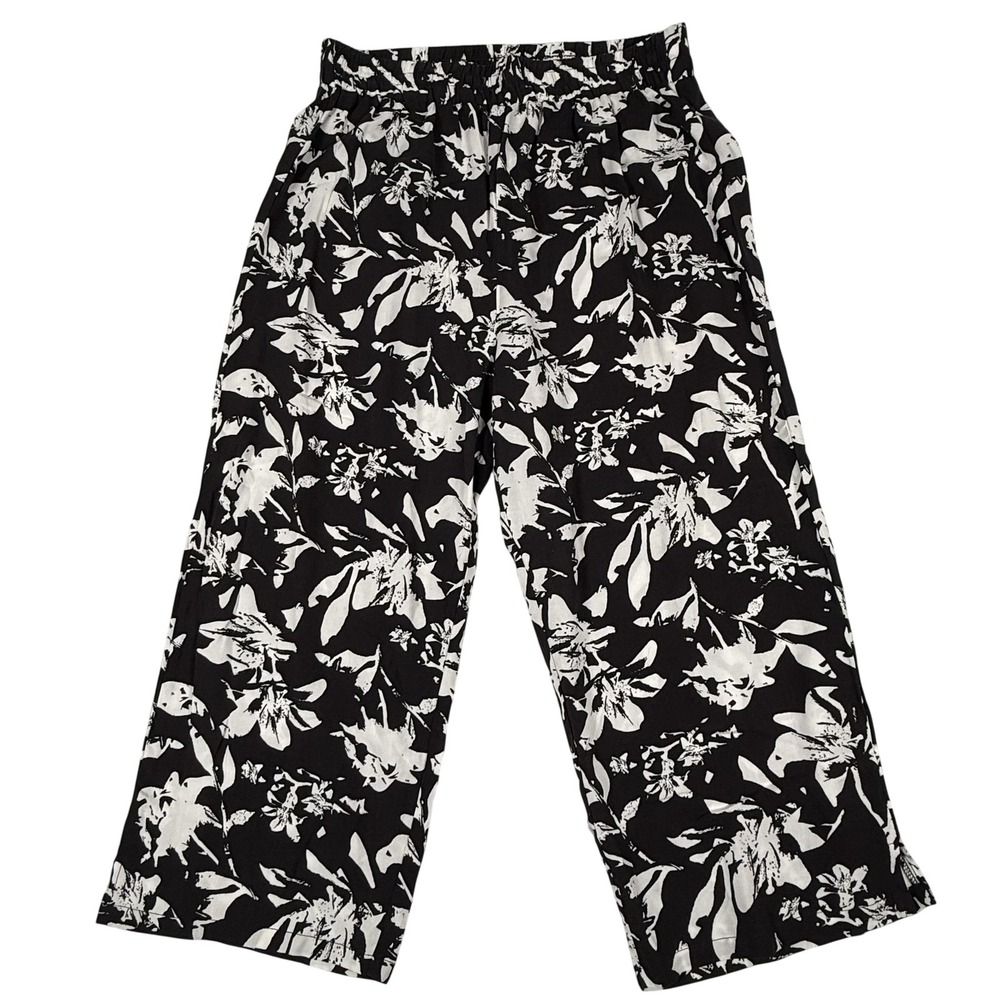 Bohemian Palazzo Pants Medium Flowy Floral Rayon Wide Leg Crop‎ Beach Vacation